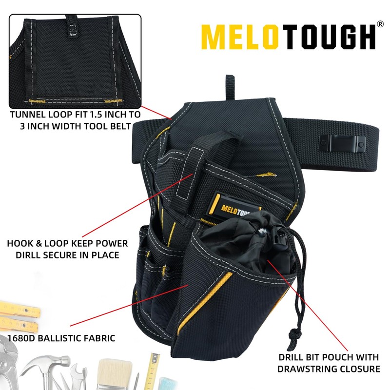 MELOTOUGH Impact Holster 3-in-1 Drill Holster Combo with Magnetic Wristband,Tool