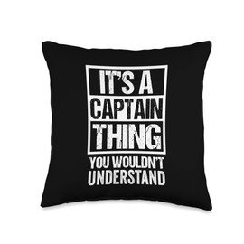 Funny Kitten Name Captain Pet Lover Gift Ideas It's A Captain Thing You Wouldn't Understand Cat Name Throw Pillow, 16x16, Multicolor