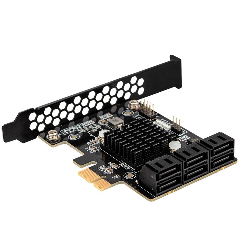 PCIe 3.0 x1 to 6-Port SATA Expansion Card, ASM1166, 6Gbps