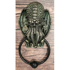Ebros Mythical Cosmic Ocean Monster Cthulhu Kraken Octopus Door Knocker Sculpture Decorative Resin Figurine Knockers Cephalopod Deep Sea Nautical Sculpture