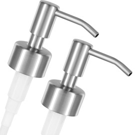 ALTGLAS Twin Pack - 2X Stainless Steel Soap Pump 'Budapest' as Replacement for Liquid Hand Soap Dispensers (Silver Brushed) - Fits e.g. Jack Bottle