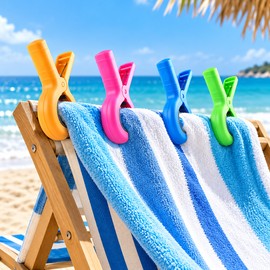 Beach Towel Clips for Beach Chairs – Strong Plastic Towel Holders for Secure, Hassle-Free Beach, Pool and Cruise Lounging