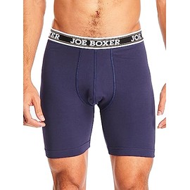 Joe Boxer Men's Solid 3 Pack Classic Stretch Cycle Shorts, Navy, XL
