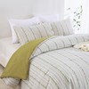 Purefair 100% Cotton Jacquard Comforter Set, Striped Floral Print, Soft