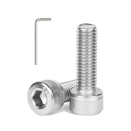 M5 x 18mm (70 Pack) Socket Head Cap Screws Metric, Allen Socket Drive, Stainless Steel 18-8 (304), Full Thread, Bright Finish, Machine Thread