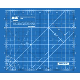 ANSIO Craft Cutting Mat Self Healing A5 Double Sided 5 Layers - Quilting, Sewing, Scrapbooking, Fabric & Papercraft - Imperial/Metric 8 inch x 7 inch / 22 cm x 18cm – True Blue/Sky Blue