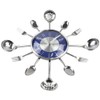 Timelike Wall Clock, 18" Metal Cutlery Utensil Kitchen Spoon Fork