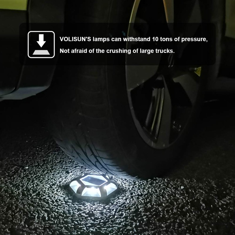 VOLISUN Solar Deck Lights Driveway Dock Lights, 12-Pack Waterproof Outdoor
