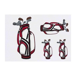 Azeeda 4 x 'Golftasche gefüllt mit Eisen und Hölzern' Temporäre Tattoos - Wasserfest, Hautfreundlich & Ungiftig · Transfers in Verschiedenen Größen (TO00074796)