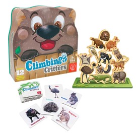 Roo Games Climbing Critters Wooden Game | Fun Balancing & Stacking Game for Kids | Develops Fine Motor Skills & Hand-Eye Coordination | Educational Toy for Ages 3+