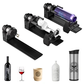 Longer Rotary Extension for Ray5 Series， B1 Series, Other Frame Engraving Machines (Must with 12 Pcs Riser), Y-axis Rotary Roller for Engraving Cylindrical Objects, Wine Glass, Tumbler