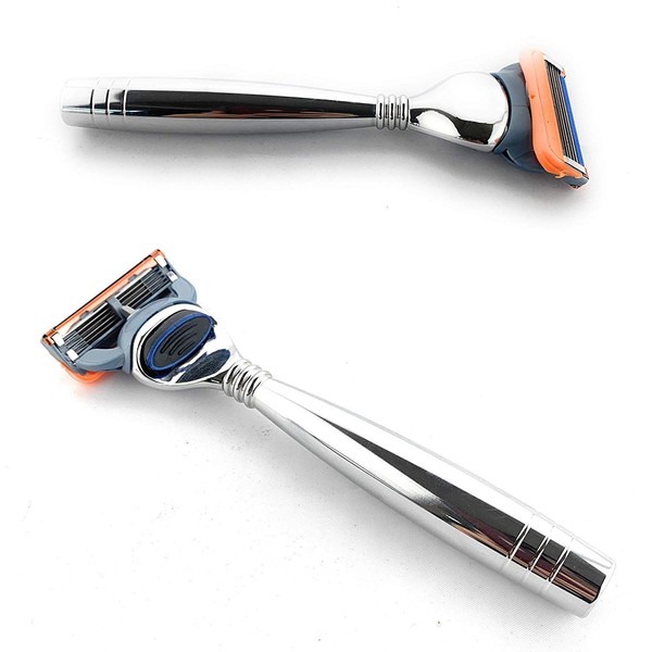 G.B.S Men's - 5 blades compatible razor Polished Handle Provides