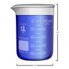 100ml Beaker, Low Form Griffin, Borosilicate 3.3 Glass, Double Scale,