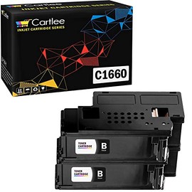 Cartlee Set of 2 Black Compatible High Yield Laser Toner Cartridges Replacement for Dell C1660, C1660W, C1660cnw, 1660, 1660w, 1660cnw 4G9HP Printers