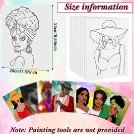 8 Pack Pre Drawn Canvas for Painting for Adults, Sip and Paint Party Supplies Canvas Painting Set for Artist, Stretched Outline CanvasCouples Paint Couple Party Favor(8x10)