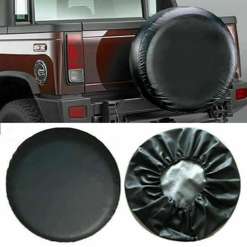 16" Spare Wheel Tire Cover Black Soft Leather Wheel Cover