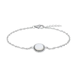 Amor 2036019 Women's Bracelet 925 Sterling Silver Mother of Pearl 17 + 2 cm Silver Comes in Jewellery Gift Box, None