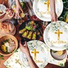 Frypeas 40Pcs God Bless Party Supplies Tableware Set First Communion