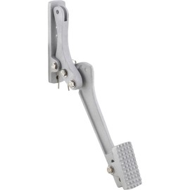 Speedway Motors Universal Cast Aluminum Accelerator Pedal, Adjustable Mount Holes, Non-Slip Diamond Pattern Pedal Pad, 4 Mount Holes, Includes Cable Clamp Sleeve