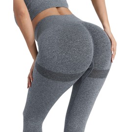 CHRLEISURE Workout Leggings Sets for Women, Gym Scrunch Butt Butt Lifting Seamless Leggings 3 Piece (Black, DGray, Burgundy, 2XL)