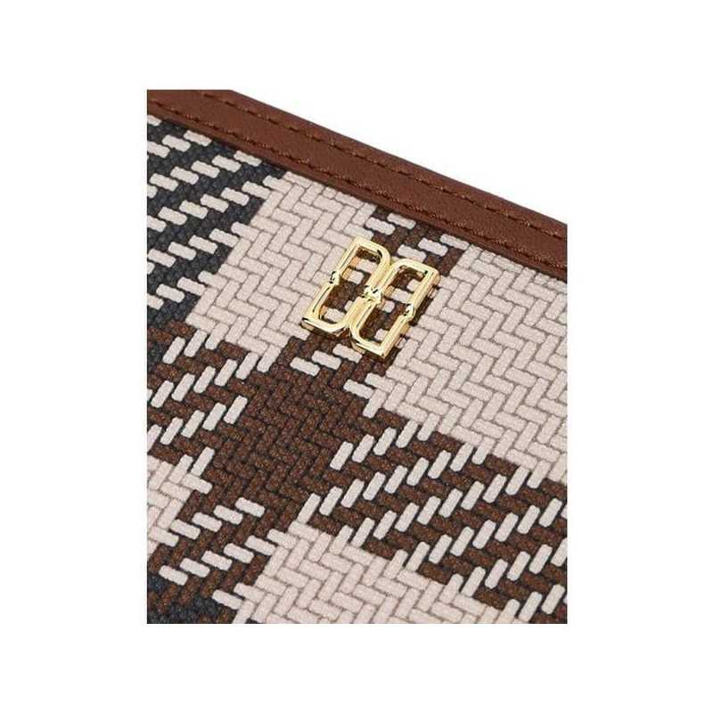 Daks (신세계센텀점)DCWA4E210W2 TARTAN CHECK MIX 브라운 타탄체크 가죽배색 지퍼장지갑 (Shinsegae