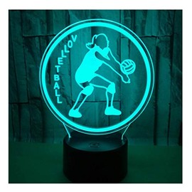 Comiwe Volleyball 3D Visual Night Light Toys,16 Colours Change Smart Touch & Remote Control,Home Decor LED Bedside Table Desk Lamp,Christmas Birthday Gift for Girls Boys Kids Adults Friends & Family