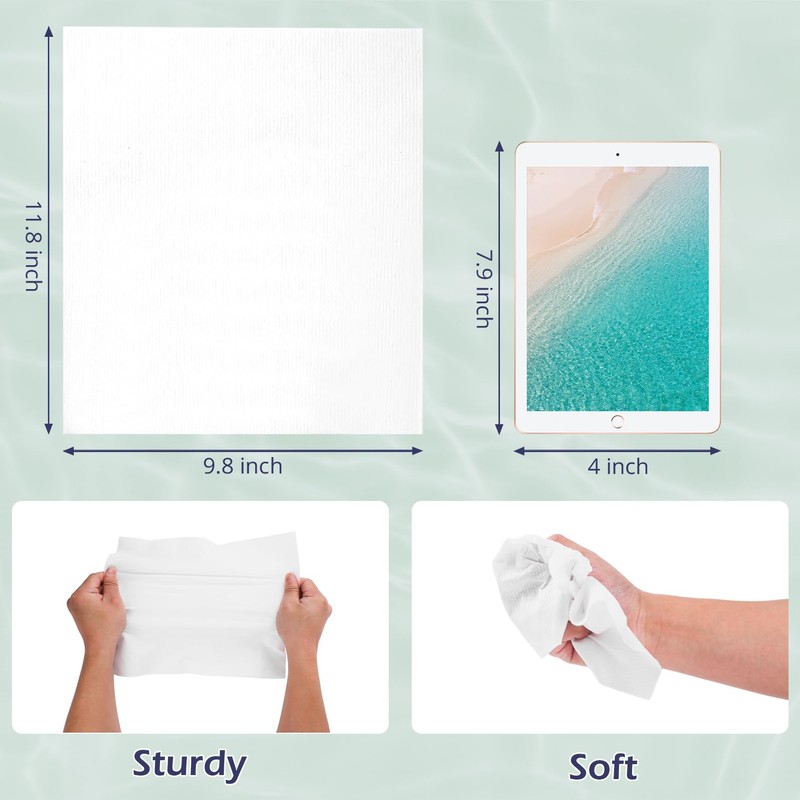 PureSoftness Disposable Face Towel, 100% Cotton, Extra Large 12" x