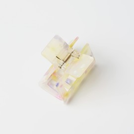 QinGoo Small Yellow Acrylic Hair Clip 1 Piece Beautiful Hair Clip Women's Hair Accessories Headdress Elegant Hair Accessory (5.2 x 4.5 cm, Yellow)
