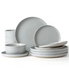 Famiware Milkyway Plates and Bowls Set, 12 Pieces Dinnerware Sets,