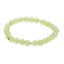 Paialco 6MM Green New Jade Serpentine Beads Stretch Bracelet Small for Girls Women 6.5"