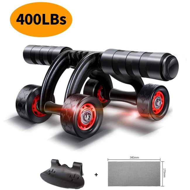 KANSOON Ab Wheel Fitness Equipment - 4 Wheels Innovative Ergonomic Abdominal Roller Carving System - Home Gym Boxing Exercise Workout Equipment - 4-Wheel Roller (4 Wheels)