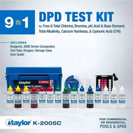 TAYLOR Complete High Range Pool Water Test Kit with 20 oz Reagents 8 Boxes