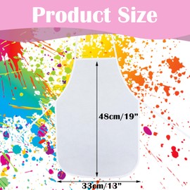 YILANJIN Children's Aprons, 12 Pieces Children's Craft Apron Set, Painting Aprons for Children, Art Aprons, Fabric Painting Aprons, for Kitchen, Painting and Any Art Painting Activity, White