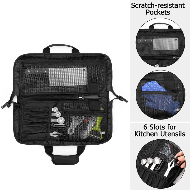 samdew Chef Knife Bag with Lockhole & 17 + 6