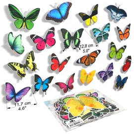 Imaggge.com - 20x - Butterflies - Repositionable Electrostatic Stickers - Anti Impact and Collision of Birds on Window Panels - High Definition Printing - Waterproof