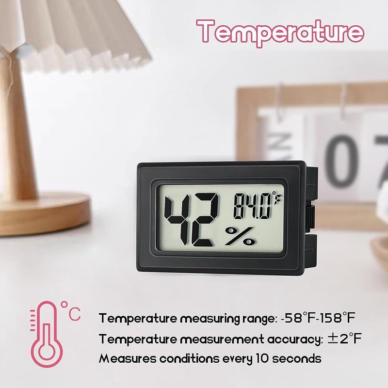 Fowecry 6Piece Mini Hygrometer Indoor Humidity Meter Hygrometer Digital Thermometers