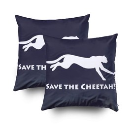 Shorping Zippered Pillow Covers Pillowcases 16x16Inch 2 Pack Save The Cheetah Lumbar Decorative Throw Pillow Cover Pillow Cases Cushion Cover for Home Sofa Bedding