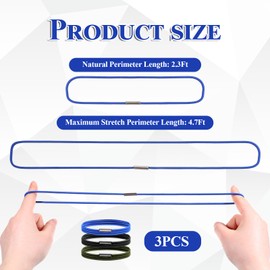 Trash Can Bands Set of 3, Black, Blue, Brown, Fits 13 to 30 Gallon Garbage Cans Homewares Colorful Litter Box Elastic Bands to Hold Garbage can bags Heavy Duty for Kitchen Bathroom