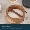 KITCHENDAO Large Acacia Salt Cellar Box Bowl with Built-in Spoon