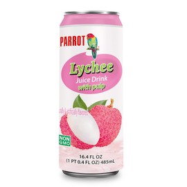 Parrot Brand Lychee Juice Drink with Pulp 16.4 fl. oz.（Pack of 12）