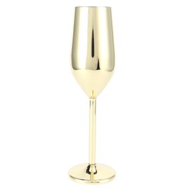 200ml Goblet Stainless Steel Champagne Glass Drinking Cup for Bar/Party Banquet/Picnic(Gold Plated )