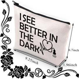 BDPWSS Sonographer Makeup Bag Sonography Tech Gift Radiologist Bag i See Better In The Dark Ultrasound Technician Gift (See Better Dark)