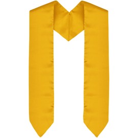 Beautyflier Unisex Adult Plain Graduation Stole 59", Plain Graduation Honor Stole Sash Classic End with Trim (Yellow)