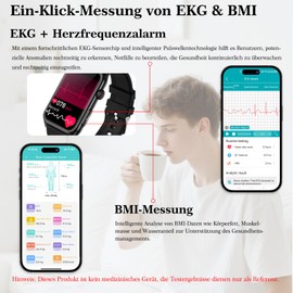 2025 Smartwatch Men's ECG/BMI/HRV/Uric Acid/Blood Pressure 1.57 Inch Health Watch with Phone Function 24H Heart Rate Monitor SpO2 Sleep / Apnea Monitor Fitness Watch Pedometer Smartband for iOS