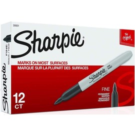 Sharpie Permanent Markers, Fine Point, Black Ink 48 Count