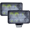 2 Faros Rectangulares con 8 Leds 32 Watts Luz Blanca