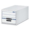 Bankers Box STOR/Drawer File Drawer Storage Box, Letter, White/Blue, 6/Carton