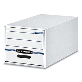 Bankers Box STOR/Drawer File Drawer Storage Box, Letter, White/Blue, 6/Carton