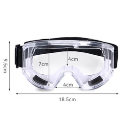 VZU 2PCS Safety Goggles, Protective Goggles, Safety Glasses over Glasses, Eye Protection Glasses, Clear Safety Glasses with a Pair of Blue Rubber Gloves for DIY, Chemistry, Lab, Welding, Science