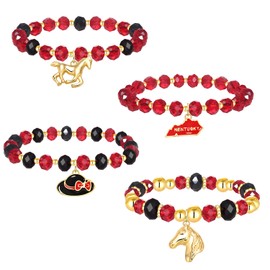 MOLOCH Derby Bracelets for Women Kentucky Derby Beaded Bracelet Stackable Derby Hat Horse Charm Bracelets Horse Racing Stretchy Bracelet Derby Day Party Decorations Gifts